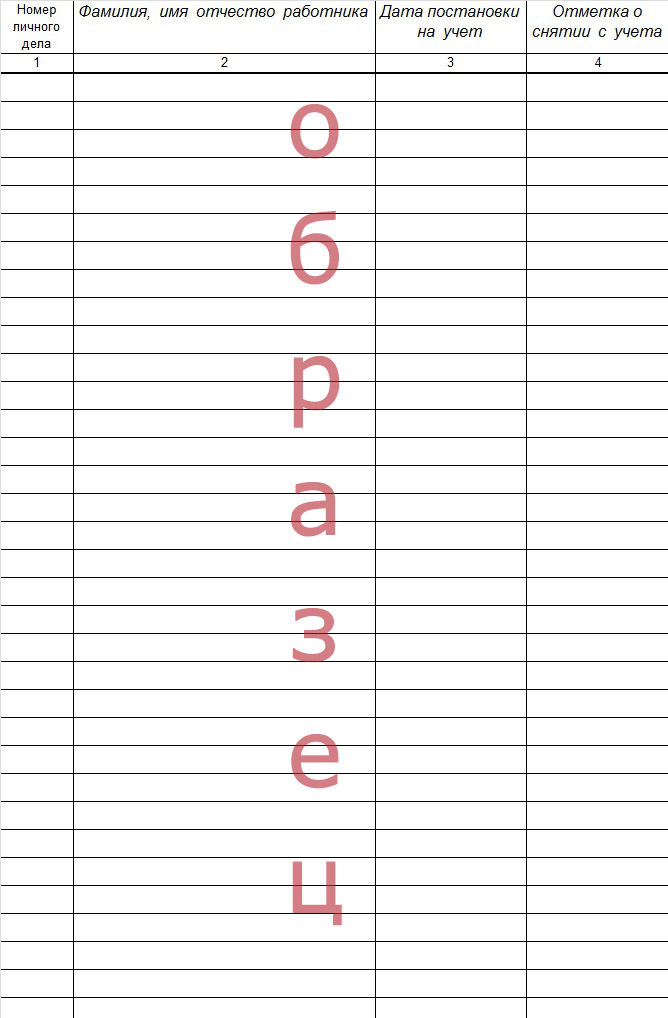 Образец журнала учета личных дел образец - 88 фото