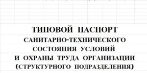Типовой паспорт санитарно — технического состояния условий и охраны труда организации (структурного подразделения)