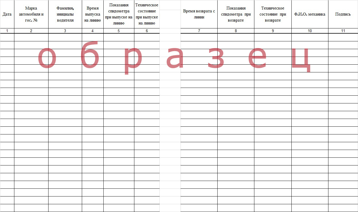 Проверка спидометров при выпуске автобусов на линию и возврате в патп